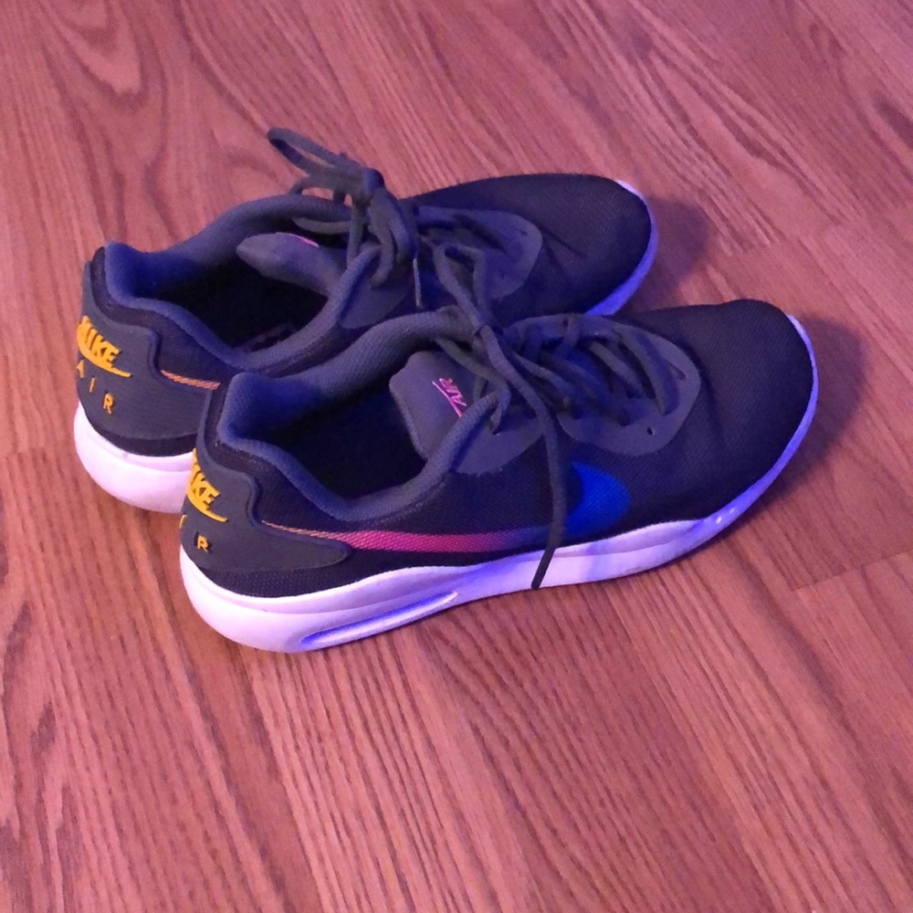 Women’s size 8 Nike Air black with rainbow stripe